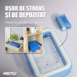 Piscina gonflabila NEXTLY, pentru exterior, material PVC calitativ, usor de curatat si intretinut, 200x150x50cm, alb-albastru - imagine 6