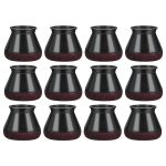 Set 12 protectii picioare scaun/mobila din silicon si pasla NEXTLY, anti-zgarieturi, anti-zgomot, flexibile, universale, reutilizabile, 3x4.5cm - L, negru-visiniu