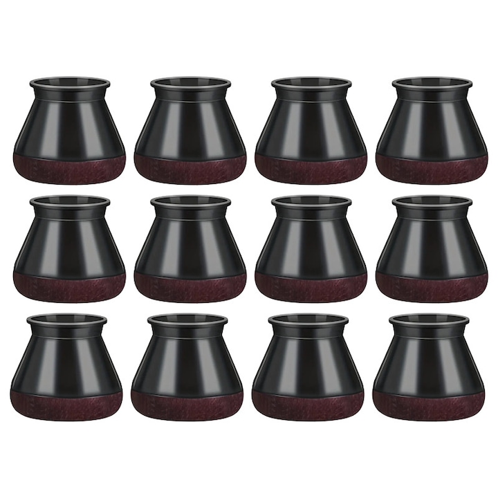 res_be236b5ebc1a66a3407359f024053503.jpg Set 12 protectii picioare scaun/mobila din silicon si pasla NEXTLY, anti-zgarieturi, anti-zgomot, flexibile, universale, reutilizabile, 3x4.5cm - L, negru-visiniu - imagine 1