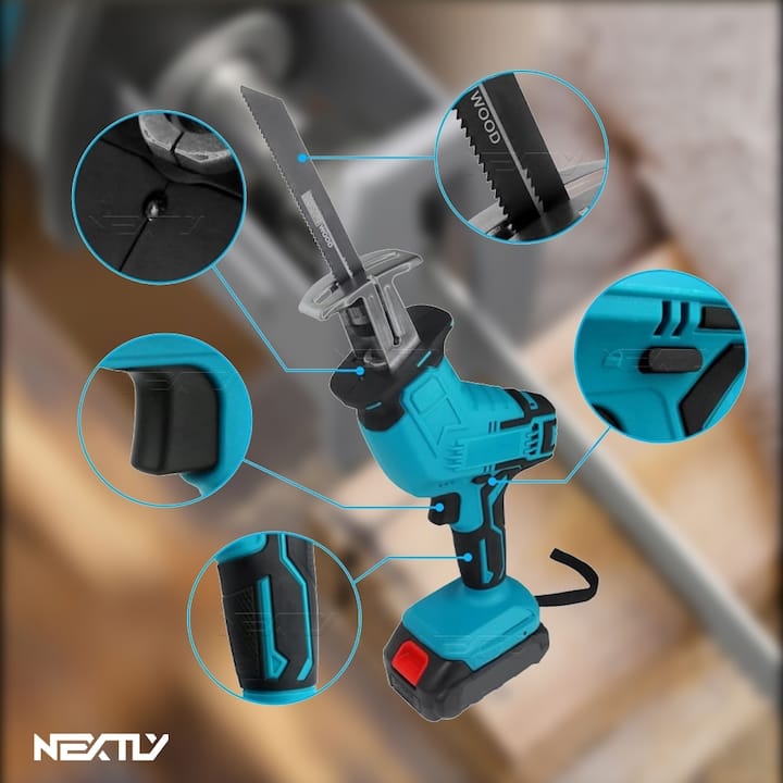 Fierastrau electric tip sabie NEXTLY, 2 acumulatori de 48V, 4 lame