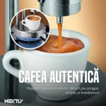 Espressor manual pentru aragaz NEXTLY Kamira cu levier, 2 portafiltre, cafea cremoasa, cafea macinata, fabricat in italia, din inox, crema densa, functionare la orice sursa de caldura, pentru camping - imagine 3