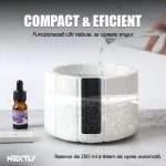 Umidificator de aer cu difuzor de aromaterapie efect de flacara NEXTLY, iluminare ambientala RGB in 2 moduri, temporizator 1h/3h/6h, control din telecomanda, pulverizare fina/intensa, alimentare USB-C, 250ml, alb - imagine 4