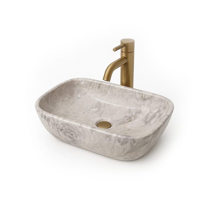 res_cb5cce14c8709776b2b569036c984ef2.jpg Lavoar ceramic cu montaj pe blat, NEXTLY, ceramica sanitara, design tip marmura, finisaje premium, lucios, design modern, 36x25x12.5 cm, gri cu insertii - imagine 1