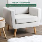 Set 16 protectii picioare scaun/mobila din silicon si pasla NEXTLY, anti-zgarieturi, anti-zgomot, universale, reutilizabile, 3.2x3.2cm, transparent-gri - imagine 3