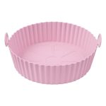 Forma din silicon pentru Air Fryer/cuptor/microunde NEXTLY, reutilizabila, silicon alimentar fara BPA, non-toxic, flexibil, antiaderent, curatare usoara, rotunda, diametru 16cm, inaltime 5cm, roz