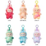 Set 4 x Jucarie de plus NEXTLY, blindbox, produs surpriza, tip LABUBU BIG INTO ENERGY, pop mart, happiness, love, loyalty, serenity, hope, luck, blindbox, breloc, big monster, 15cm