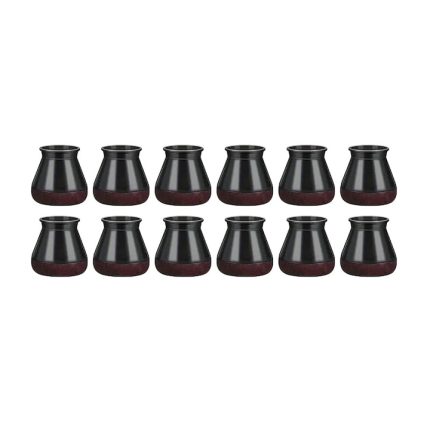 Set 12 protectii picioare scaun/mobila din silicon si pasla NEXTLY, anti-zgarieturi, anti-zgomot, flexibile, universale, reutilizabile, 3x3.8cm - M, negru-visiniu