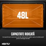 Cuptor electric NEXTLY, 1500W, capacitate 48L, timer 60 min cu alarma, temperatura reglabila 0-250°C, incalzire reglabila(sus si/sau jos), geam transparent, tava si gratar incluse, negru - imagine 5