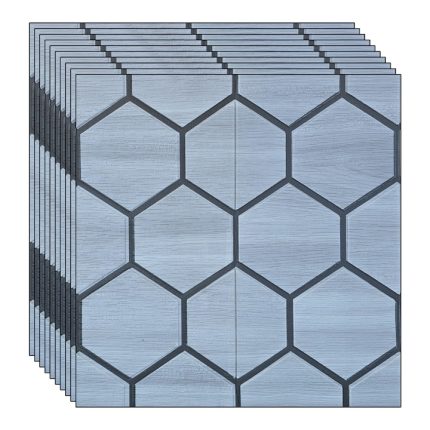 Set 50 x tapet autoadeziv 3D NEXTLY, pentru perete sau tavan, waterproof, ajustabil, adeziv puternic, usor de montat, suprafata acoperire 23.1 mp, 68x68 cm, design modern, gri, cod 7373-33