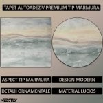 Set 10 x tapet autoadeziv imitatie marmura NEXTLY, waterproof, ajustabil, adeziv puternic, usor de montat, suprafata acoperire 3.6 mp, 60x60 cm, 2mm grosime 250-21 - imagine 2