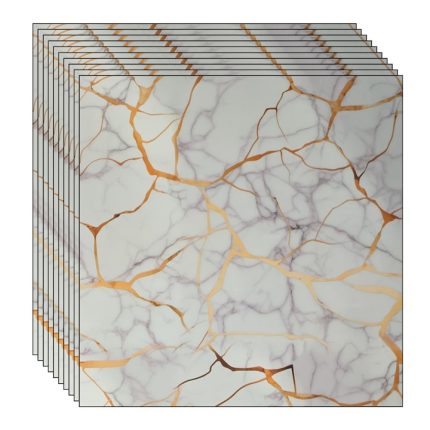 Set 10 x tapet autoadeziv imitatie marmura NEXTLY, waterproof, ajustabil, adeziv puternic, usor de montat, suprafata acoperire 3.6 mp, 60x60 cm, 2mm grosime 256-17