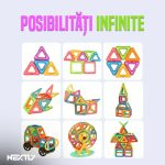 Set de constructie magnetic pentru copii NEXTLY, joc cu 73 de piese, dezvolta creativitatea, materiale sigure si durabile, waterproof, multicolor - imagine 4