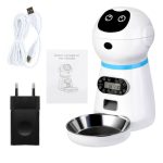 Dispenser automat hrana pentru caini/pisici NEXTLY, programabil - planificare mese, temporizare si dozare, ecran LCD, inregistrare sunet, hranire manuala, alimentare cablu/baterii, bol inox, 3.5l, alb - imagine 12