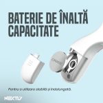 Cleste unghii cu LED pentru pisici/caini mici NEXTLY, 2 trepte de iluminare, maner ergonomic, lame curbate, functionare cu baterie, ABS si otel inoxidabil, 10.5x6.2cm, alb-roz - imagine 7