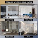 Set 10 x tapet autoadeziv imitatie marmura NEXTLY, waterproof, ajustabil, adeziv puternic, usor de montat, suprafata acoperire 1.8 mp, 30x60 cm, 2mm grosime, 256-1 - imagine 6