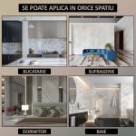 Set 10 x tapet autoadeziv imitatie marmura NEXTLY, waterproof, ajustabil, adeziv puternic, usor de montat, suprafata acoperire 3.6 mp, 60x60 cm, 2mm grosime 250-21 - imagine 6