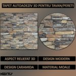 Set 20 x tapet autoadeziv 3D NEXTLY, pentru perete sau tavan, waterproof, ajustabil, adeziv puternic, usor de montat, suprafata acoperire 10.6 mp, 70x77 cm, design modern, cod J7446-15 62GALBEN - imagine 2