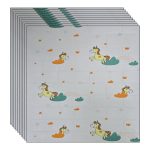 Set 10 x tapet autoadeziv 3D NEXTLY, pentru perete sau tavan, waterproof, ajustabil, adeziv puternic, usor de montat, suprafata acoperire 5.3 mp, 70x77 cm, design modern, crem-verde, cod 7373-31