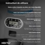 Dispenser automat hrana pentru caini/pisici NEXTLY, programabil - planificare mese, temporizare si dozare, ecran LCD, inregistrare sunet, hranire manuala, alimentare cablu/baterii, bol inox, 3.5l, alb - imagine 9