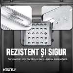Friteuza electrica profesionala cu ulei NEXTLY, capacitate 6L, 2500W, inox, temperatura reglabila 60-200°C, argintiu - imagine 6