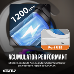 Lampa LED cu nisip miscator si incarcare wireless 15W NEXTLY, tip clepsidra, 3 tipuri de lumina - calda/rece/neutra, intensitate lumina reglabila, touch control, incarcare USB, ABS, alb-albastru - imagine 9