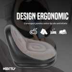 Set fotoliu gonflabil cu 2 piese NEXTLY, taburet pentru picioare inclus, rezistent la apa, utilizare interior/exterior, material moale, catifelat, pompa manuala inclusa, negru-mov - imagine 7