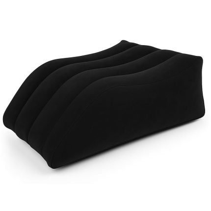 Perna gonflabila pentru picioare NEXTLY, suport pentru glezne/coapse/gambe/genunchi, inclinare 45°, material catifelat, 63x50x24, negru