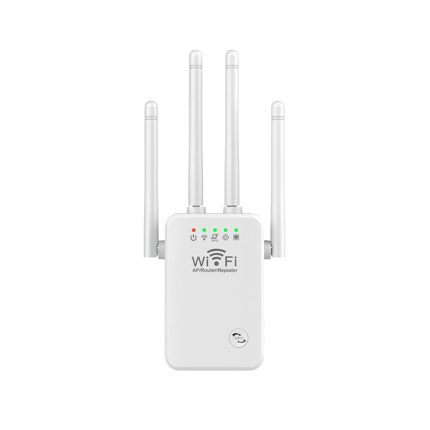 Amplificator de semnal Wi-Fi NEXTLY, 4 antene, 2, 4GHz, 300Mbs, repeater, 802.11/a/n/g/b, port LAN, conectare wps, semnal puternic, alb