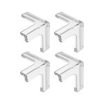 Set 4 protectii pentru colturi din silicon NEXTLY, pentru mobila, masa, dulap, birou, pat, protectie pentru copii, lipire cu adeziv, waterproof, 3mm grosime, 3.2x3.2cm, transparent