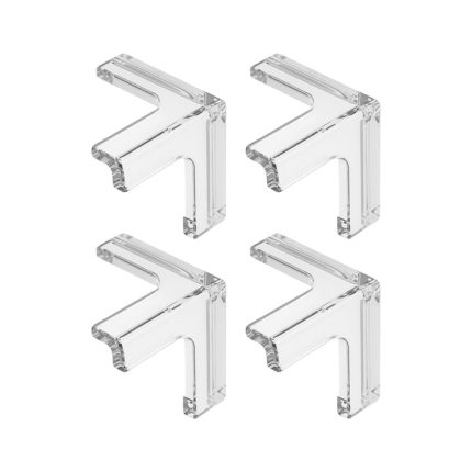 Set 4 protectii pentru colturi din silicon NEXTLY, pentru mobila, masa, dulap, birou, pat, protectie pentru copii, lipire cu adeziv, waterproof, 3mm grosime, 3.2x3.2cm, transparent