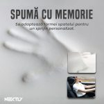 Perna lombara pentru scaun NEXTLY, spuma cu memorie, suport pentru bazin si spate, curele ajustabile, tesatura respirabila, 46x38/31cm, negru - imagine 4