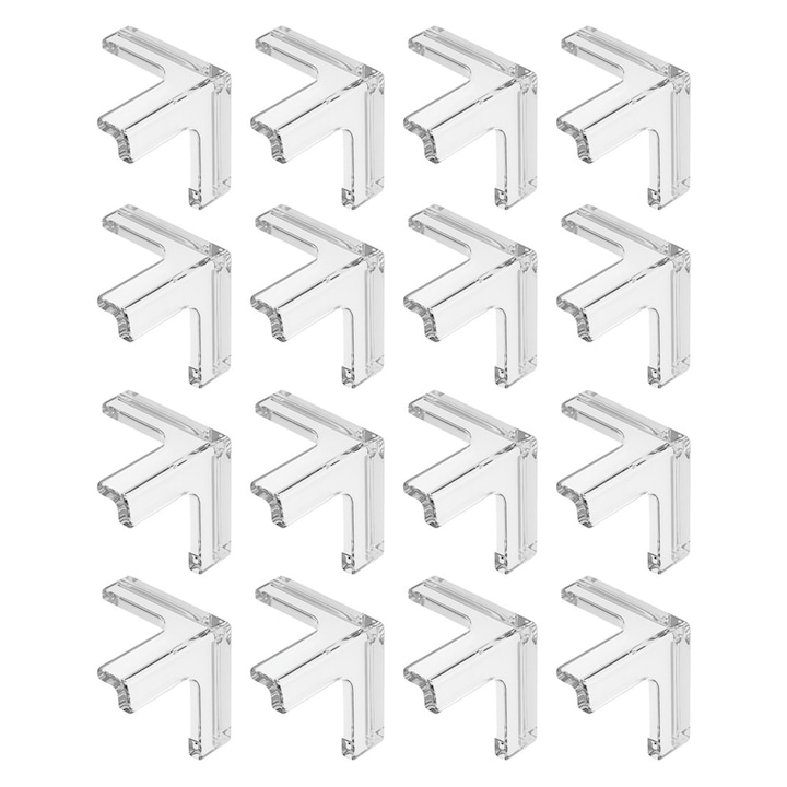 res_130f914e09ecf91ae42b7b68ac51a2cf.jpg Set 16 protectii pentru colturi din silicon NEXTLY, pentru mobila, masa, dulap, birou, pat, protectie pentru copii, lipire cu adeziv, waterproof, 3mm grosime, 3.2x3.2cm, transparent - imagine 1