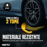 Blocator automat de parcare cu incarcare solara NEXTLY, 2 telecomenzi incluse, control de la distanta 50m, greutate maxima suportata 2 tone, alarma, incarcator priza inclus, rezistent la apa si inghet, galben-negru - imagine 8