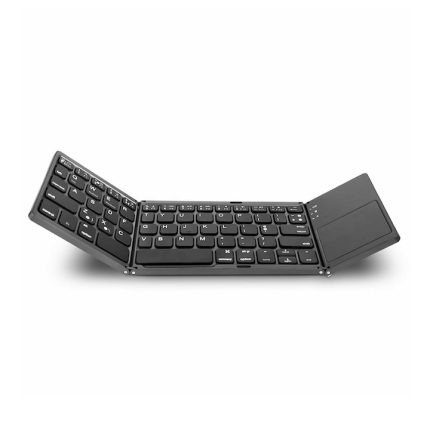 Mini tastatura cu Bluetooth si Touchpad NEXTLY, pliabila, portabila, Ultra Slim, pentru tableta/telefon/laptop, compatibila cu Windows/Android/iOS, incarcare cablu USB-C, 30.5x10cm, gri