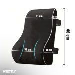 Perna lombara pentru scaun NEXTLY, spuma cu memorie, suport pentru bazin si spate, curele ajustabile, tesatura respirabila, 46x38/31cm, negru - imagine 10