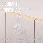 Set 5 sigurante usi pentru copii NEXTLY, sistem blocare dulapuri, sertare, mobilier, geamuri, flexibile, pentru colturi si suprafete drepte, lipire cu adeziv, plastic si silicon, 15cm lungime, transparente - imagine 2