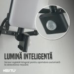 Proiector LED de exterior cu senzor de miscare NEXTLY, putere 50W, 4000lm, lumina neutra(naturala), 4000K, Clasa A, LED SMD, RA>80, 120°, setare timp, senzor, lux, negru - imagine 8