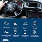 Tester auto, interfata OBD 2 Bluetooth NEXTLY, diagnoza auto, stergere erori, ELM327, multimarca, albastru - imagine 3