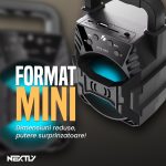 Boxa bluetooth portabila NEXTLY, maner integrat, iluminare LED RGB, port USB/TF, incarcare USB, 5W, 18x11cm, negru - imagine 2