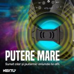 Boxa bluetooth portabila NEXTLY, maner integrat, iluminare LED RGB, port USB/TF, incarcare USB, 5W, 18x11cm, negru - imagine 4