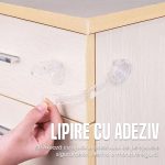 Set 15 sigurante usi pentru copii NEXTLY, sistem blocare dulapuri, sertare, mobilier, geamuri, flexibile, pentru colturi si suprafete drepte, lipire cu adeziv, plastic si silicon, 15cm lungime, transparente - imagine 3