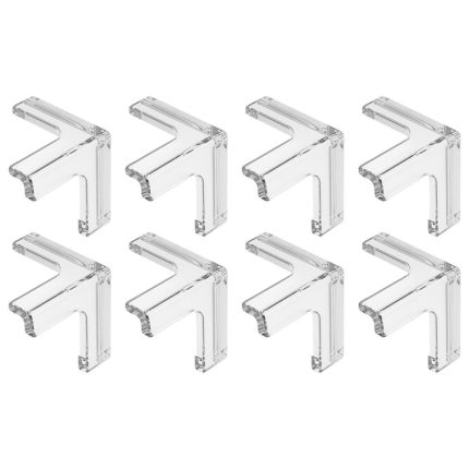 Set 8 protectii pentru colturi din silicon NEXTLY, pentru mobila, masa, dulap, birou, pat, protectie pentru copii, lipire cu adeziv, waterproof, 3mm grosime, 3.2x3.2cm, transparent