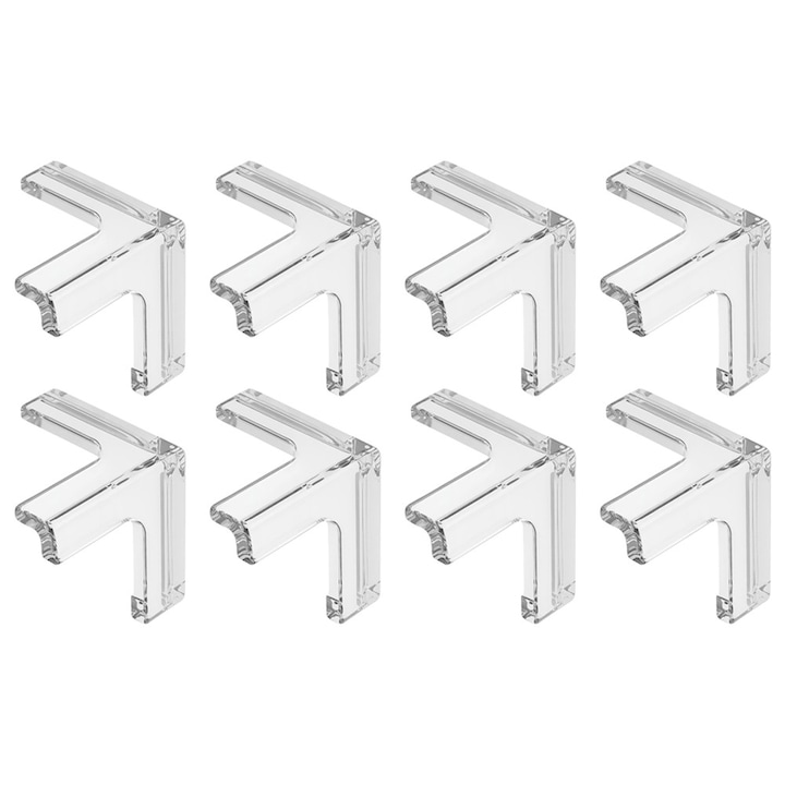 res_53ed275cf96e4eff6381905e1e79c60e.jpg Set 8 protectii pentru colturi din silicon NEXTLY, pentru mobila, masa, dulap, birou, pat, protectie pentru copii, lipire cu adeziv, waterproof, 3mm grosime, 3.2x3.2cm, transparent - imagine 1