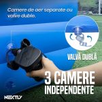Piscina gonflabila NEXTLY, pentru exterior, 3 camere de aer independente cu valve duble, material PVC calitativ, usor de curatat si intretinut, 275x165x50cm, XXL alb-albastru - imagine 7