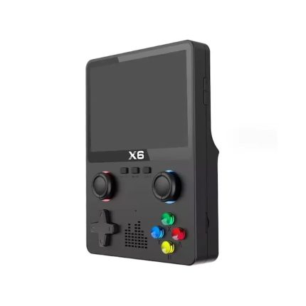 Consola portabila 6000+ jocuri NEXTLY, X6, ecran 3.5 inch, rezolutie 640x480, HD, card sd inclus 32GB, multiplayer, difuzor, redare muzica/video/e-book, acumulator 2000 mah, incarcare tip C, conectare tv, negru
