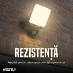 Proiector LED de exterior cu senzor de miscare NEXTLY, putere 50W, 4000lm, lumina neutra(naturala), 4000K, Clasa A, LED SMD, RA>80, 120°, setare timp, senzor, lux, negru - imagine 4