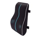 Perna lombara pentru scaun NEXTLY, spuma cu memorie, suport pentru bazin si spate, curele ajustabile, tesatura respirabila, 46x38/31cm, negru