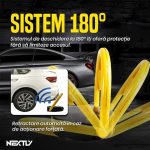 Blocator automat de parcare cu incarcare solara NEXTLY, 2 telecomenzi incluse, control de la distanta 50m, greutate maxima suportata 2 tone, alarma, incarcator priza inclus, rezistent la apa si inghet, galben-negru - imagine 7