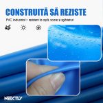 Piscina gonflabila NEXTLY, pentru exterior, 3 camere de aer independente cu valve duble, material PVC calitativ, usor de curatat si intretinut, 275x165x50cm, XXL alb-albastru - imagine 5