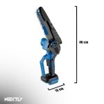 Mini fierastrau cu lant tip drujba electrica NEXTLY 2 acumulatori 21V 2000mAh, afisaj procent baterie, lant de 8 inch, buton de siguranta, geanta de transport si depozitare, negru-albastru - imagine 9